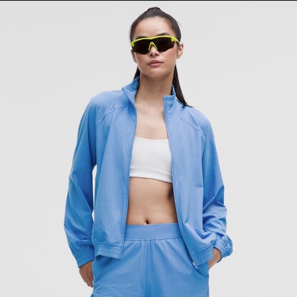 lululemon athletica Jackets & Blazers - Lululemon Adapted State Perforated Track Jacket NWT, Pool Party, Sz 6